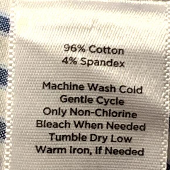 TALBOTS Size 16 Wrinkle Resistant Blue White Stripe Button Down Shirt Stretch - Picture 4 of 8